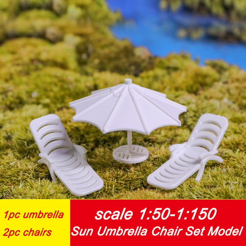 Model Kit Diorama - Maßstab 1:50-1:150 Simulation Miniatur Sonnenschirm/Stuhl Set