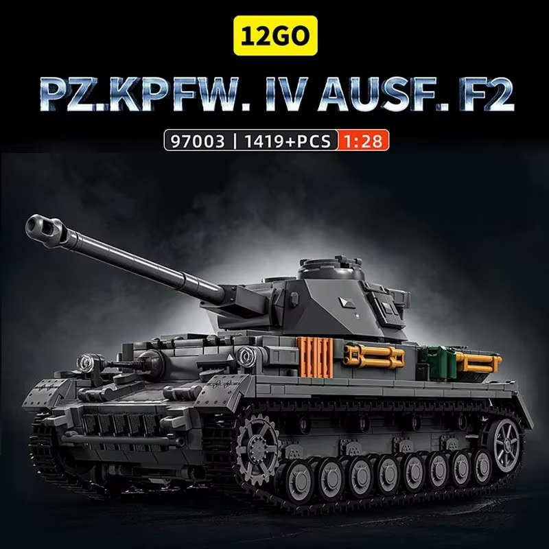 Model Kit Ww2 - 12go97003 Militärserie Nr. 4 mittelgroße Panzermodell-Bausteine