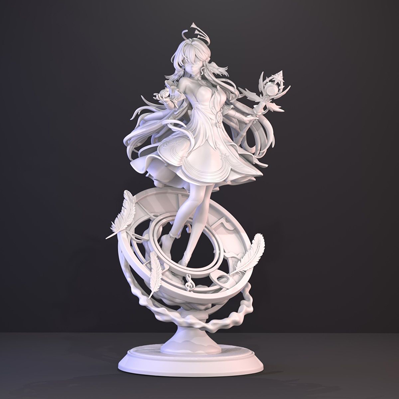Model Kit Figure - Unbemalte 3D-gedruckte Figur Anime-Spielcharakter Garage Kit