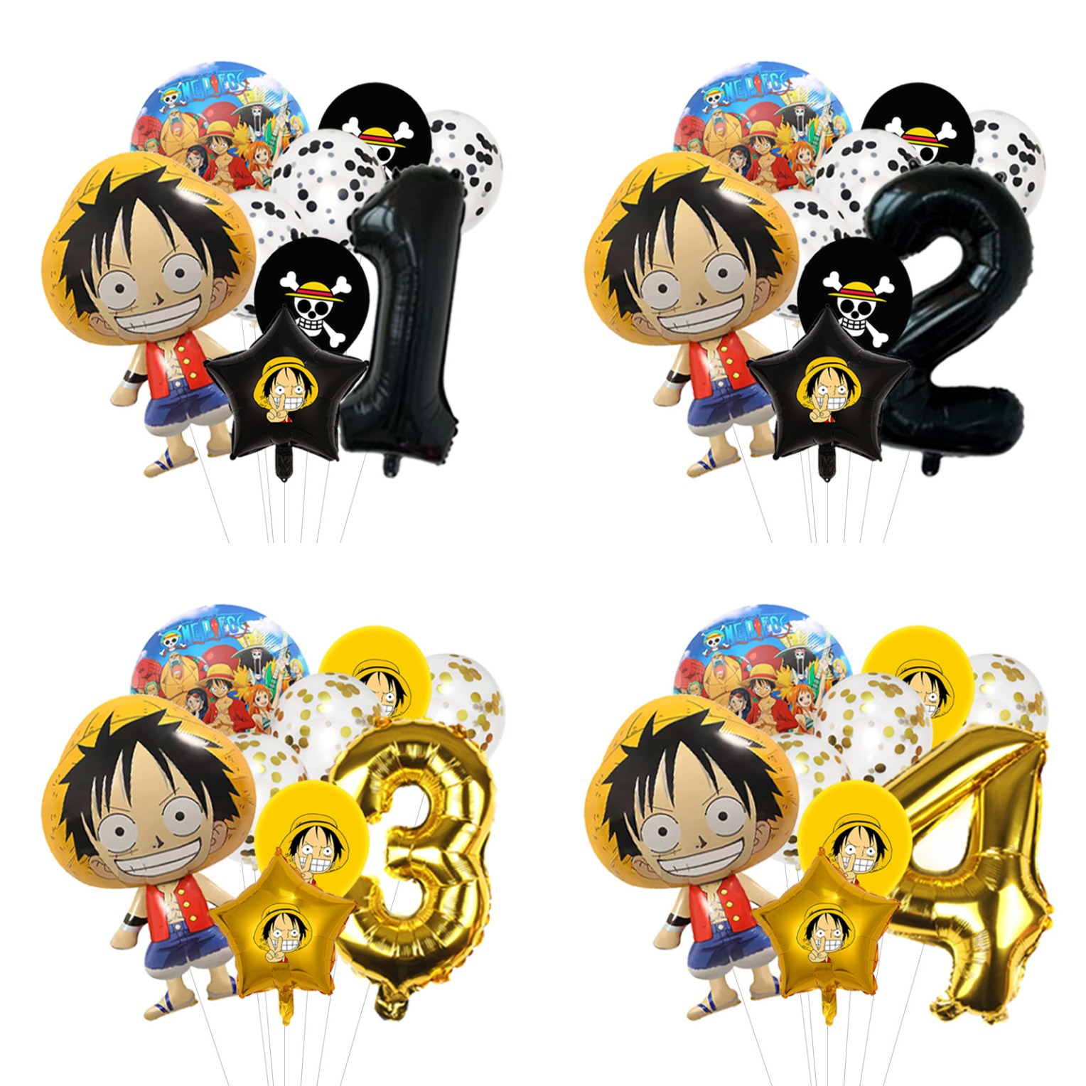 Model Kit One Piece Bandai - One Piece Geburtstagsballon-Set Luffy Folienballon plus