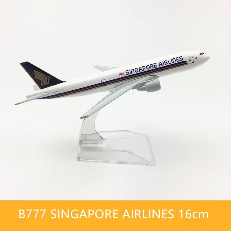 Model Kit Singapore - 16cm 1/400 Maßstab Singapur B777 Metall-Miniaturflugzeugmodell-Set