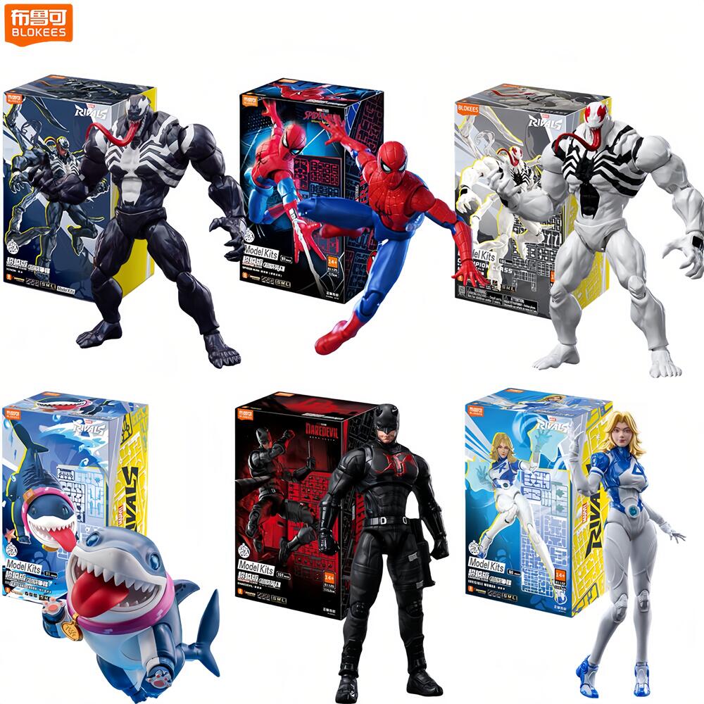 Model Kit Diorama - Blokees Spider-Man Anti-Venom Daredevil Actionfigur Brandneue