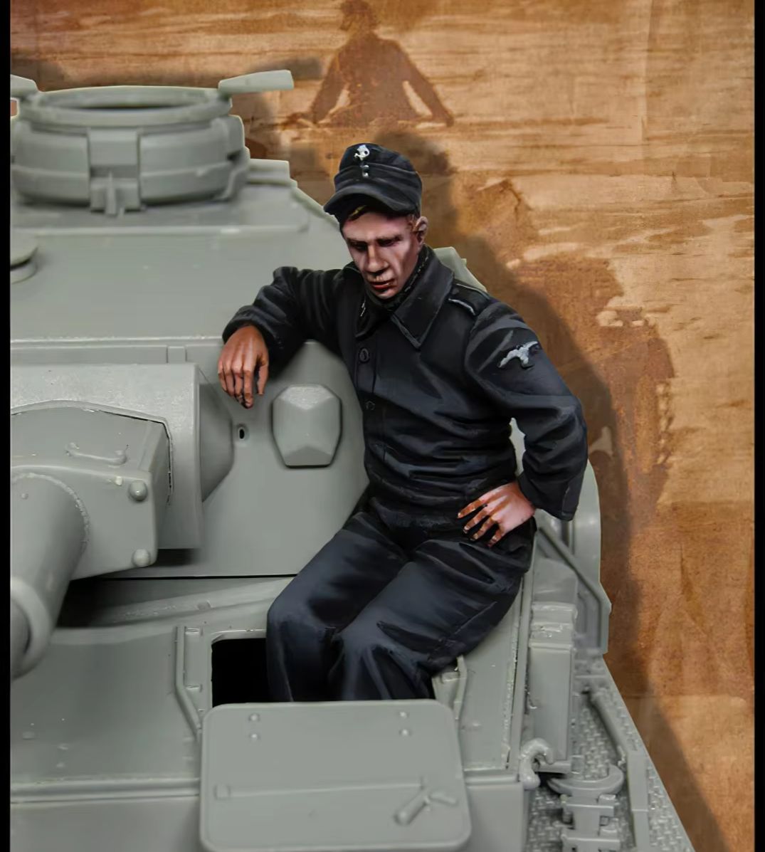 Model Kit Ww2 - Modellbausatz 1:35 Modellbausatz Harzbausatz Soldaten sitzen