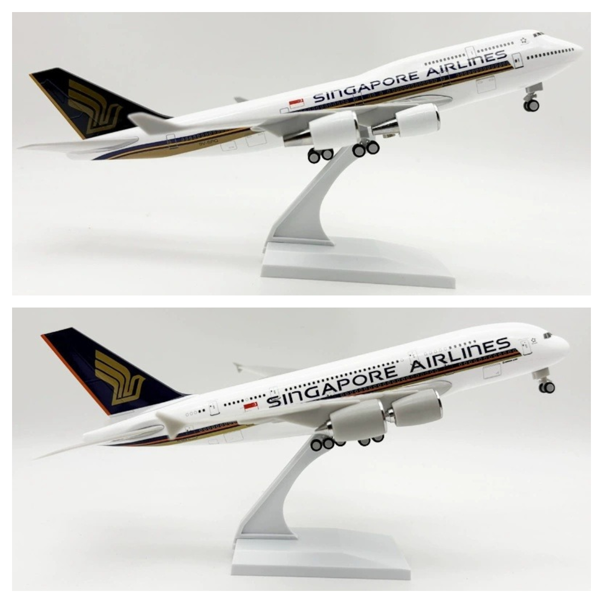 Model Kit Singapore - 30CM Singapur B747/A380 Sammlerstück Miniatur-Flugzeugmodell Bausatz